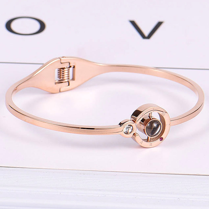 Photo Projection Bracelet Round Shape Personalized Bracelets For Girlfriend - Oarse