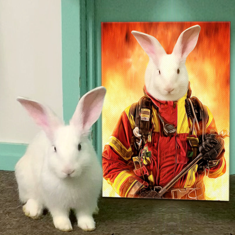 Personalized Pet Firefighter Canvas - Oarse