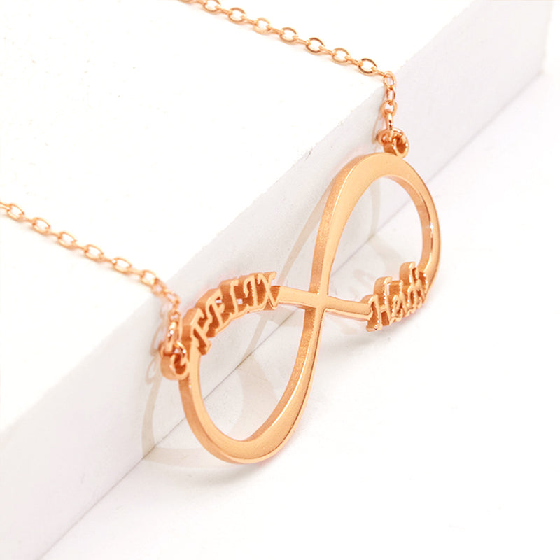 Personalized Infinity Necklace Infinity Two Name Necklace - Oarse