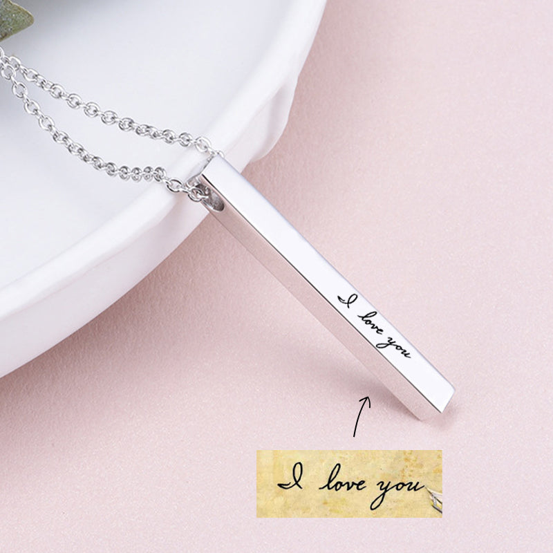 Custom Handwriting Necklace Vertical Name Necklace Actual Handwriting Jewelry - Oarse