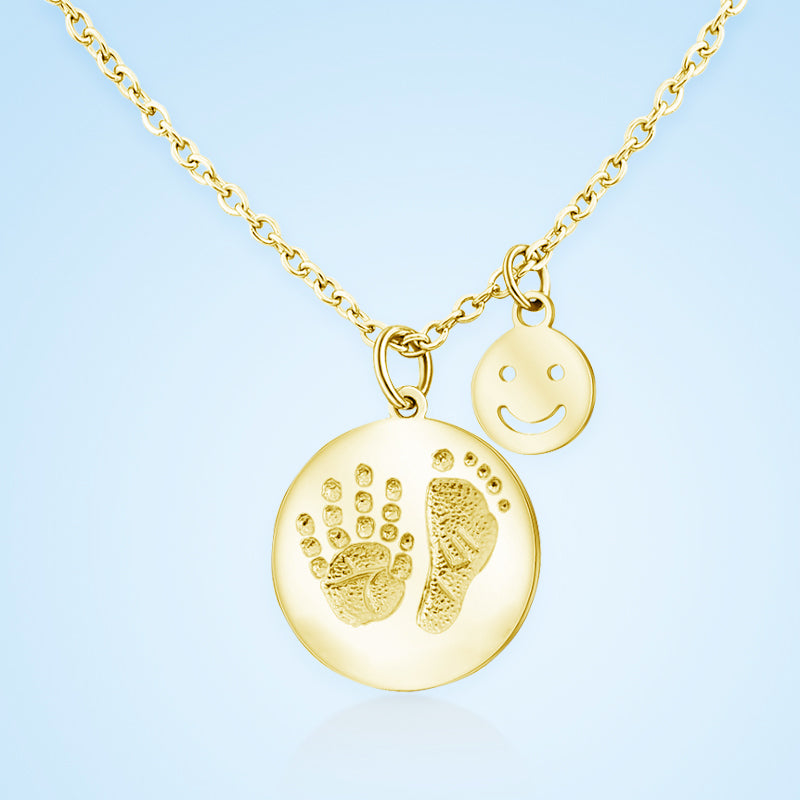 Baby Birth Card Name Engraved Necklace, Smile Personalized Memorial Jewelry - Oarse