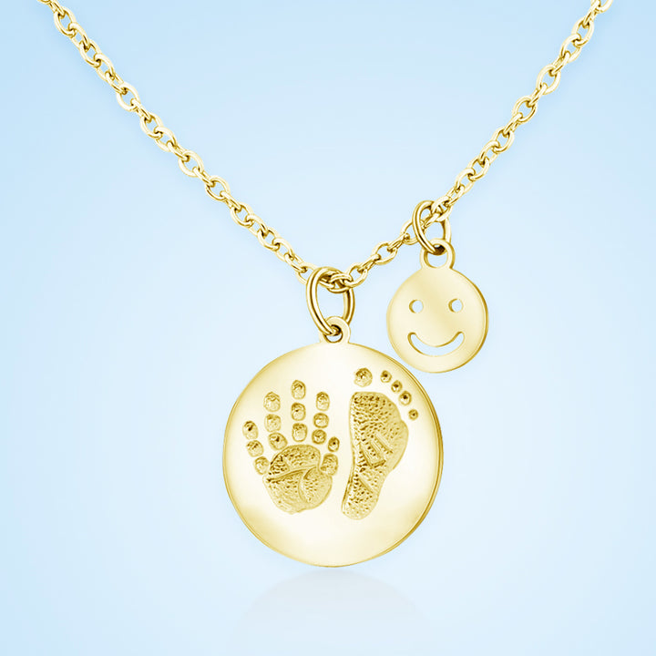 Baby Birth Card Name Engraved Necklace, Smile Personalized Memorial Jewelry - Oarse