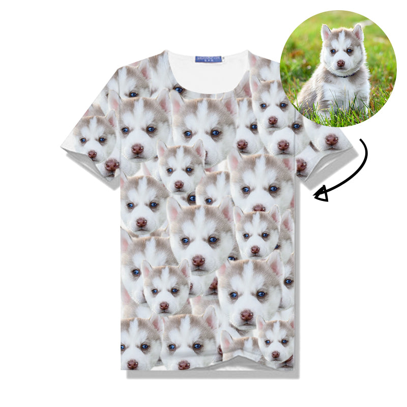 Custom Pet Face Photo All Print T-shirt For Women - Oarse