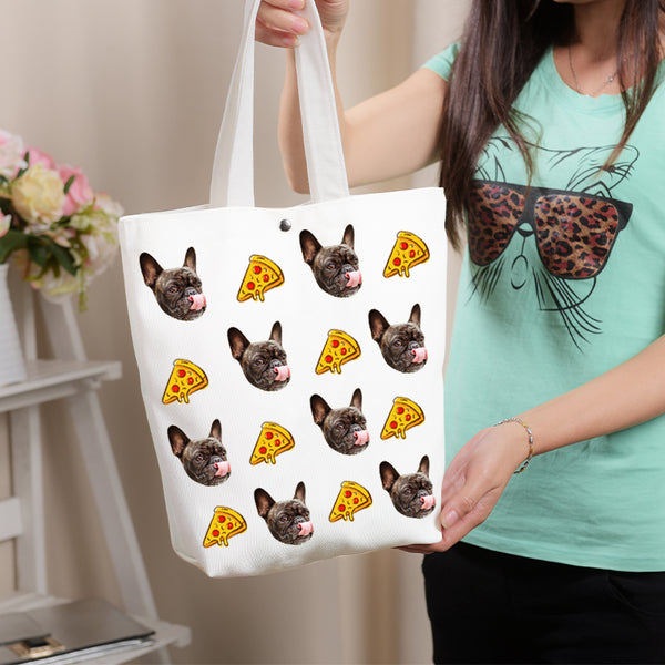 Custom Pizza Pet Face Tote Bag - Oarse