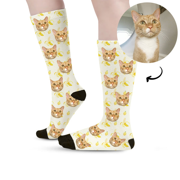 Custom Banana Pet Face Socks - Oarse