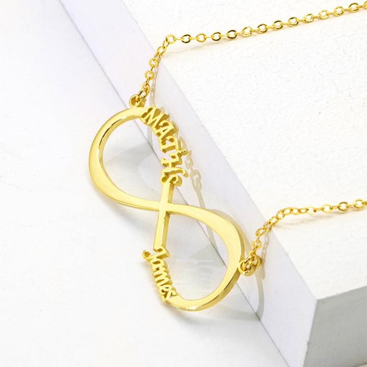 Personalized Infinity Necklace Infinity Two Name Necklace - Oarse