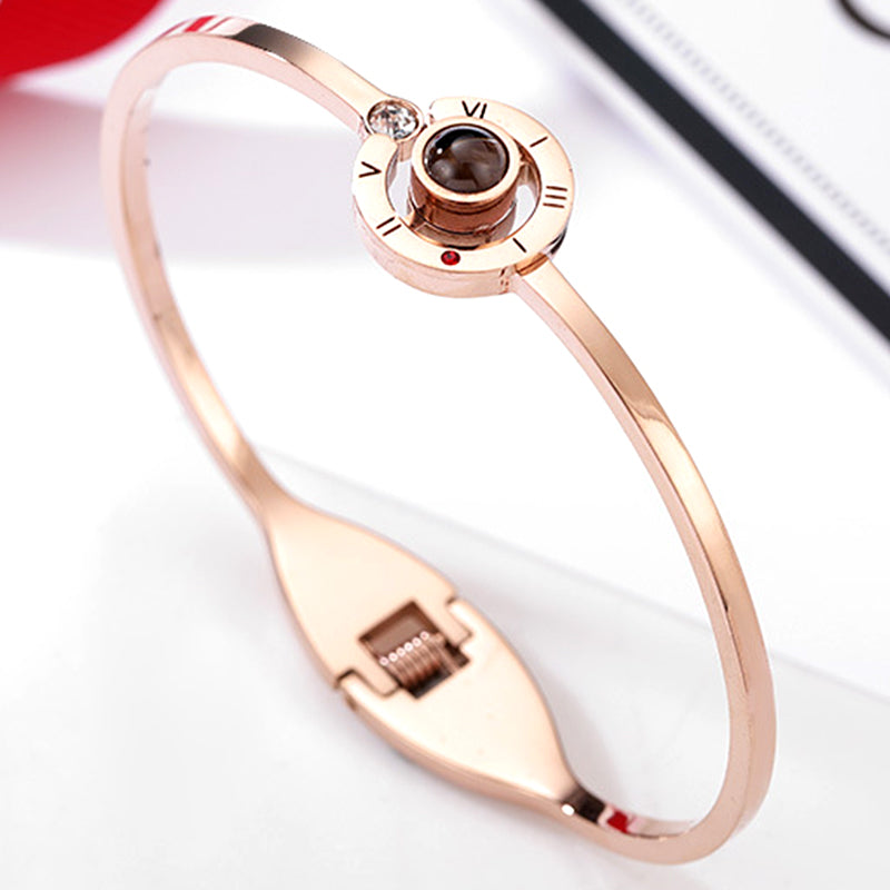 Photo Projection Bracelet Round Shape Personalized Bracelets For Girlfriend - Oarse