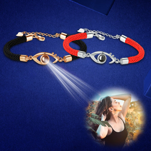 Eyes Personalized Photo Projection Bracelet Love Bracelets For Couples, Two Bracelet - Oarse