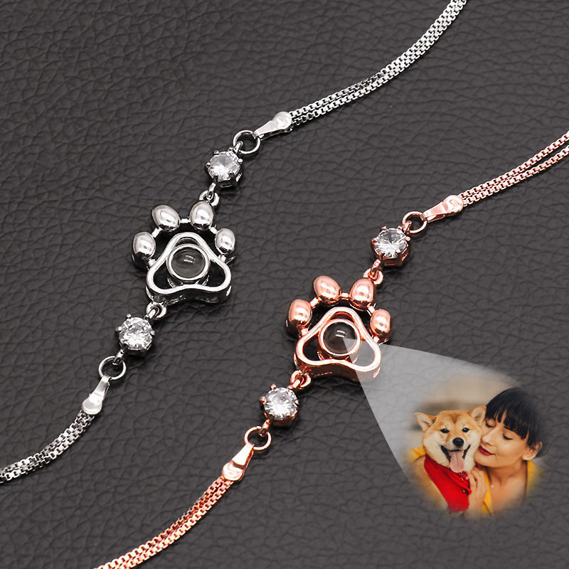 Pet Paw Personalized Photo Projection Bracelet, Picture Hidden Projection Bracelet for Pet Lovers and Owners - OARSE