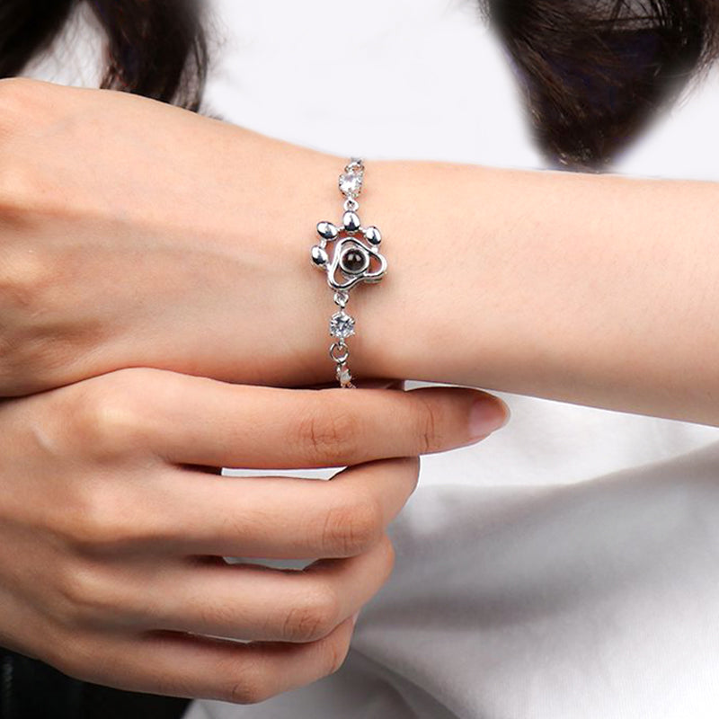 Pet Paw Personalized Photo Projection Bracelet, Picture Hidden Projection Bracelet for Pet Lovers and Owners - OARSE