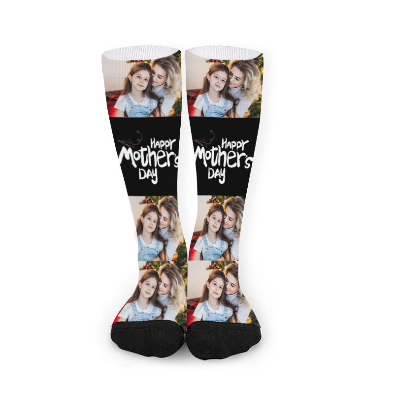 Custom Happy Mother's Day Photo Socks - Oarse