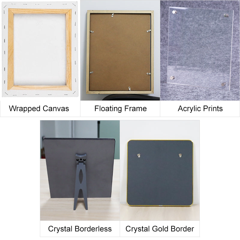 3 Panels Custom Pet Portrait Canvas with Original Photo Personalized Framed Wall Art Set - OARSE