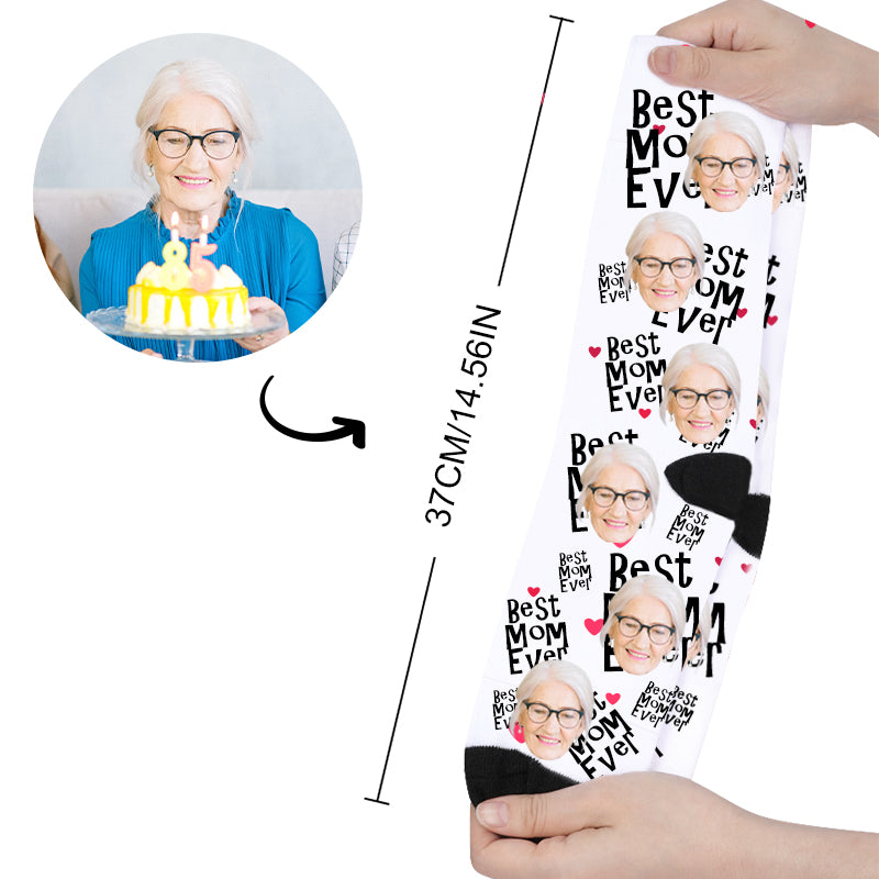 Custom Best Mom Ever Mother's Day Face Socks - Oarse