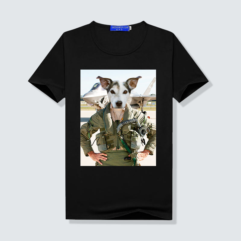 Fighter Pilot Custom Pet Face Women T Shirt - Oarse