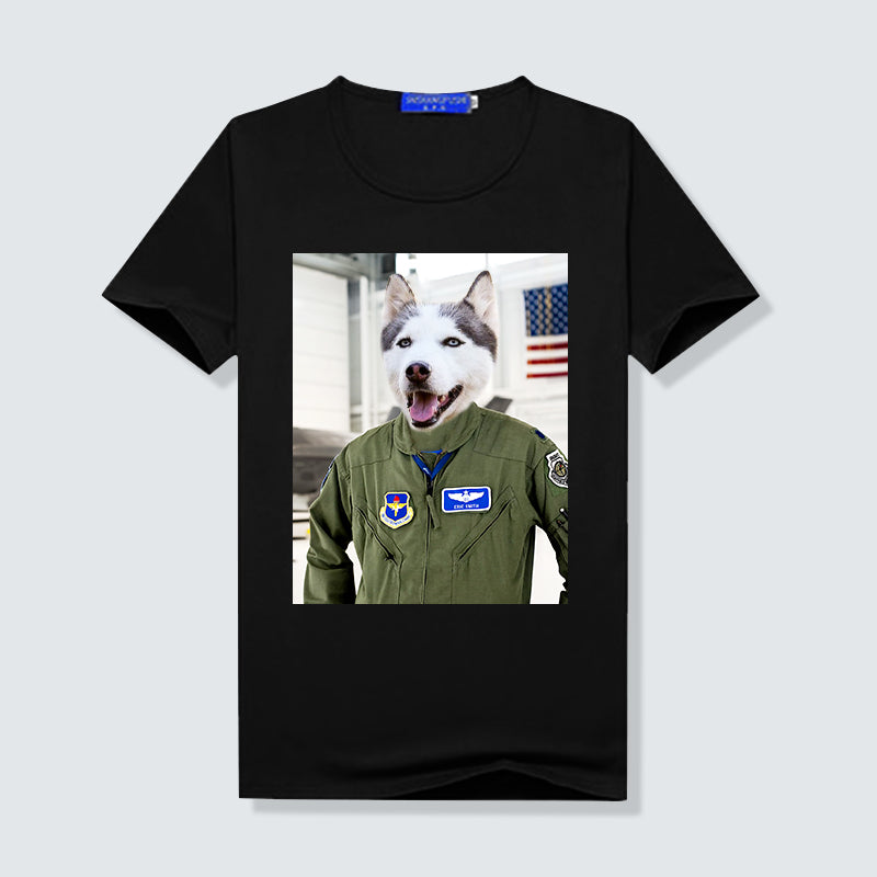 Fighter Pilot Custom Pet Face Women T Shirt - Oarse