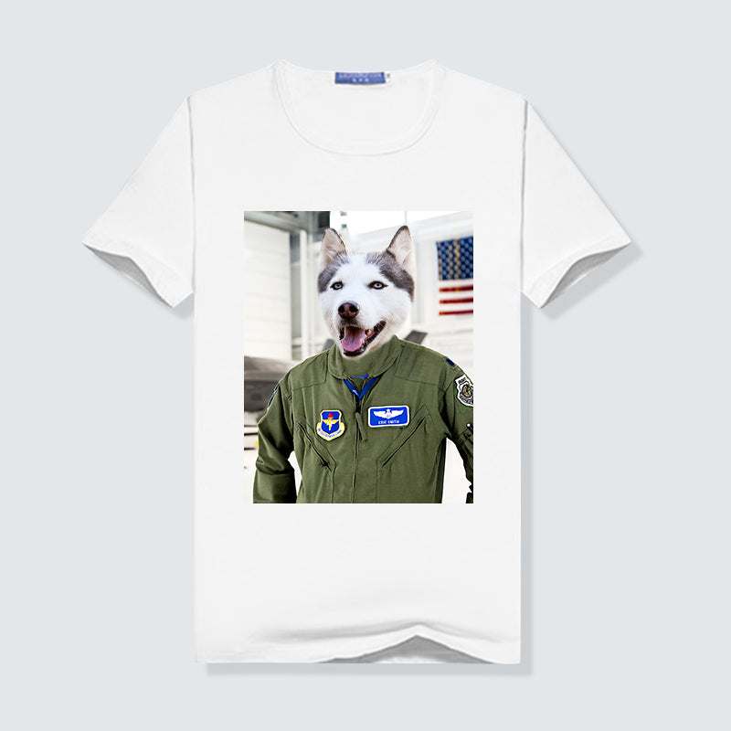 Fighter Pilot Custom Pet Face Women T Shirt - Oarse