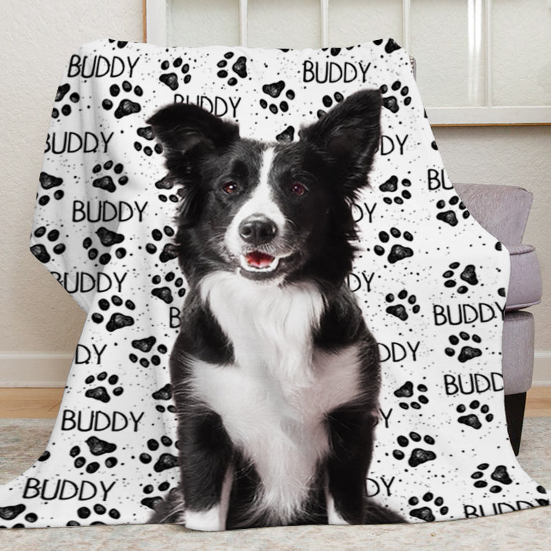 Custom Pet Portrait Blanket Personalized Pet Memorial Blanket with Photo for Loss of Dog, Cat - OARSE