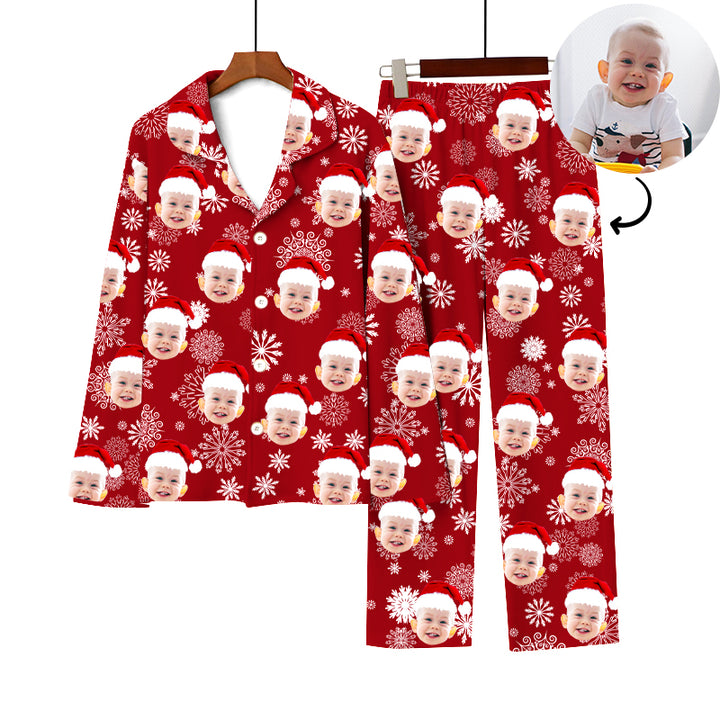 Custom Christmas Pajamas Xmas Snowflake Pj Pants With Face On Them - Oarse