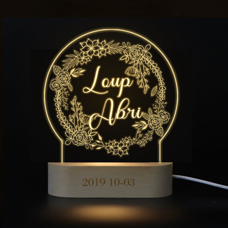 Custom Name Night Light, Couples Light For Wedding, Anniversary - Oarse
