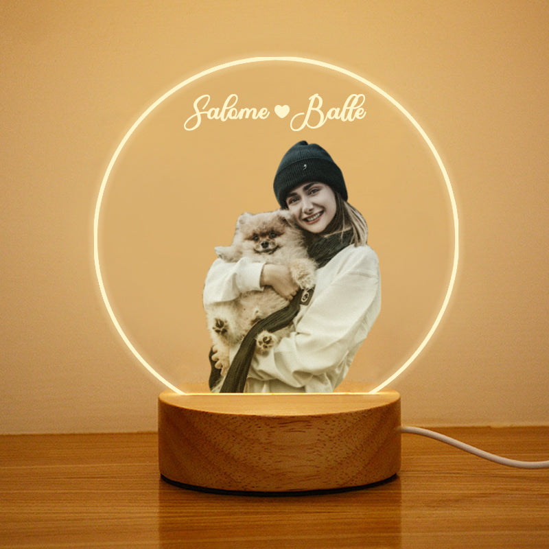 Custom Photo 3d Lamp, Photo Engraved Gifts For Couples, Friends - Oarse