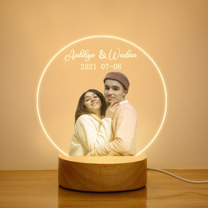 Custom Photo 3d Lamp, Photo Engraved Gifts For Couples, Friends - Oarse