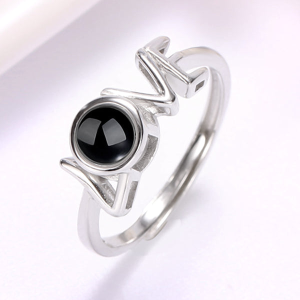 Love Ring With Picture Projection Custom Photo Projection Ring Sterling Silver - Oarse