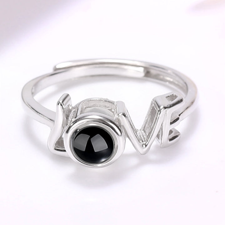 Love Ring With Picture Projection Custom Photo Projection Ring Sterling Silver - Oarse