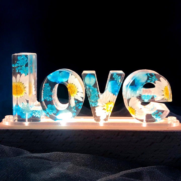 Custom Letter Lights, Floral Night Light, Personalized Anniversary Gifts For Her Him - Oarse