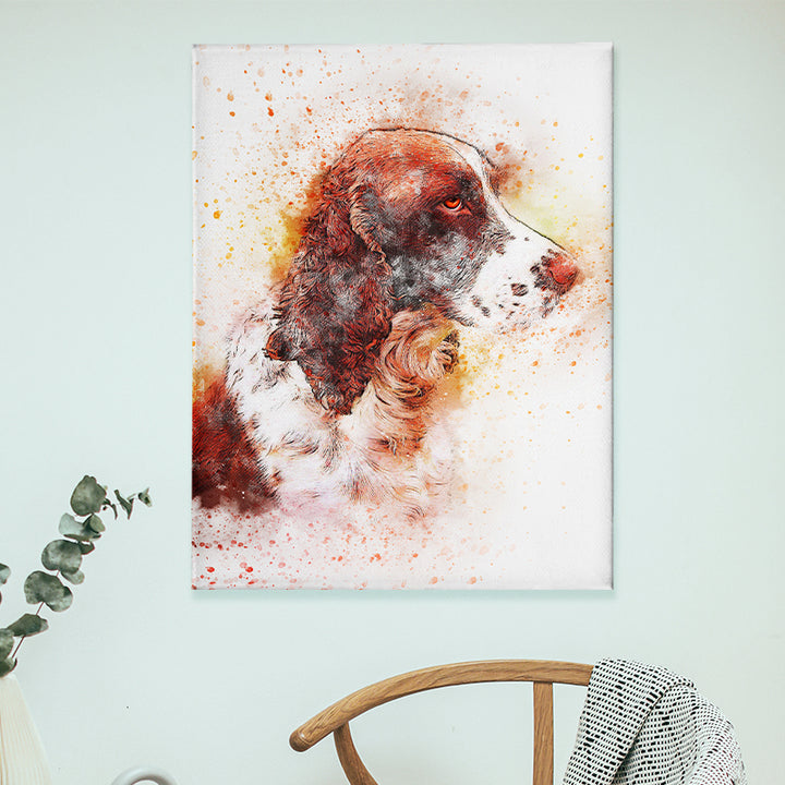 Custom Pet Portrait Watercolor Canvas Art Print of Your Dog Portrait - OARSE