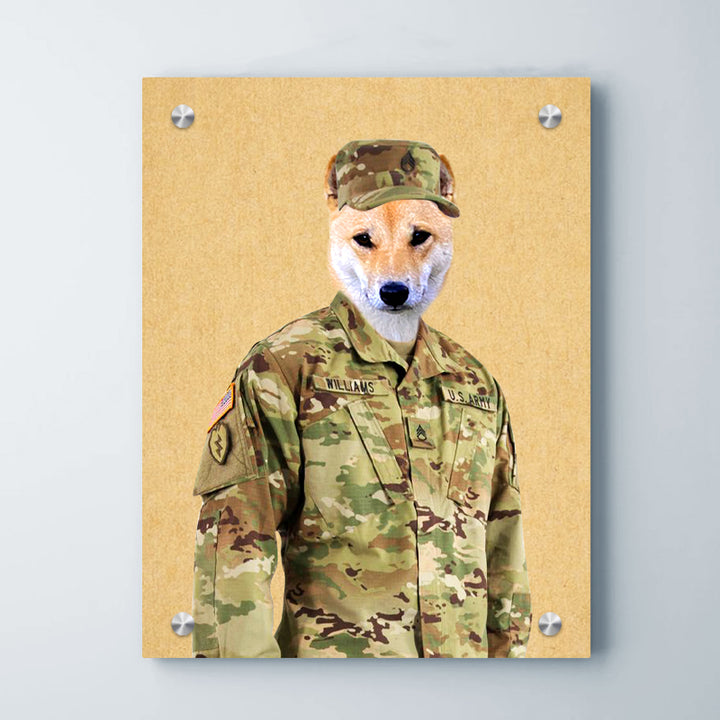 Custom Pet Portrait Renaissance Canvas Personalized Soldier Dog Photo Painting - OARSE