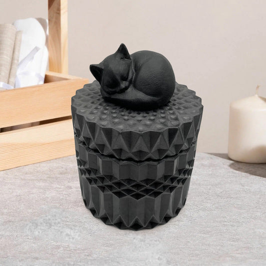 Cute Cat Cremation Urn with Name Pet Keepsake Urns for Catlovers - OARSE