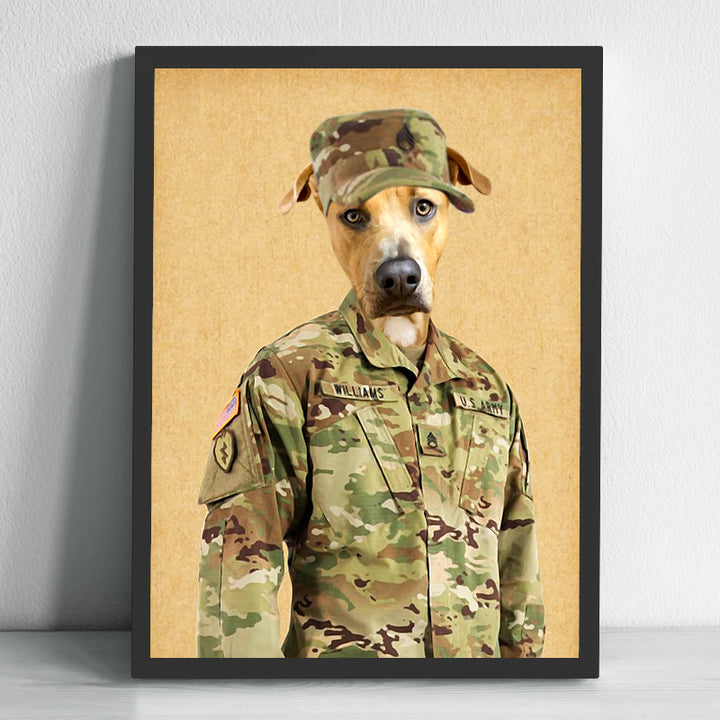 Custom Pet Portrait Renaissance Canvas Personalized Soldier Dog Photo Painting - OARSE