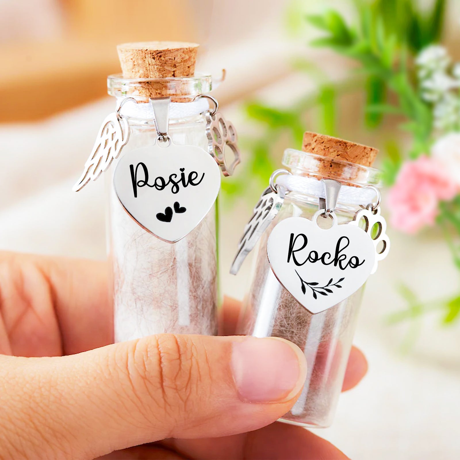 Custom Pet Fur Memorial Jar Personalized Dog Keepsake Urns for Ashes - OARSE