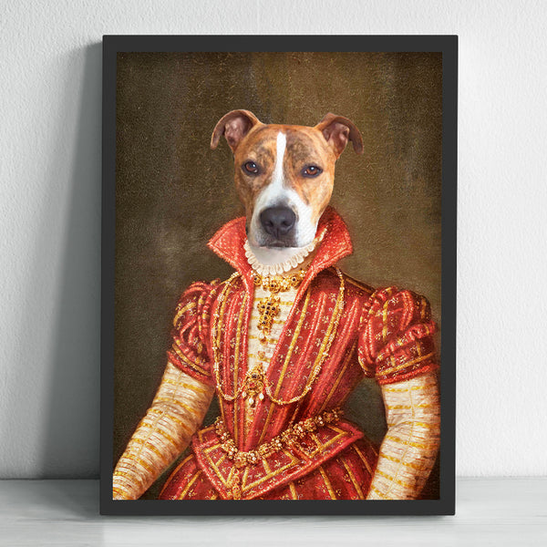 Personalized Royal Portrait Canvas with Pet Photo Custom The Duchess Dog Painting Art - OARSE
