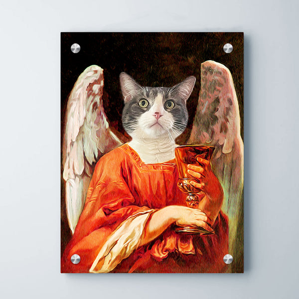 Customized renaissance cat portrait with Photo Personalized Pet Canvas Art Angel Portrait - OARSE