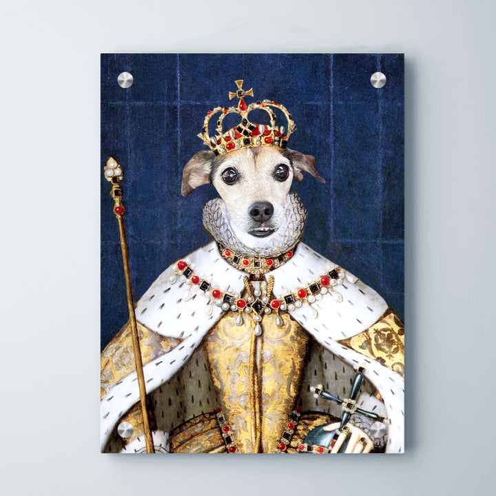 Custom England Queen Pet Portrait Canvas Personalized Royal Pet Pictures Painting - OARSE