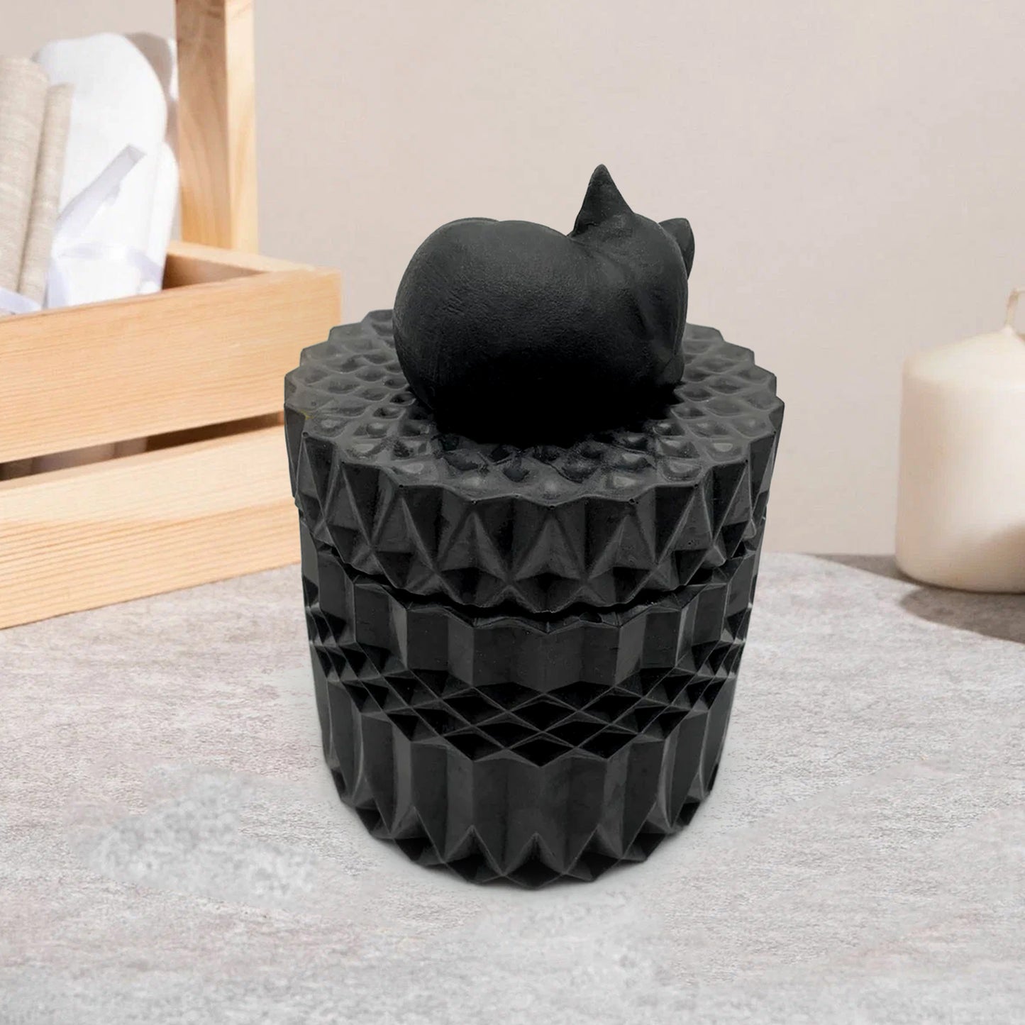 Cute Cat Cremation Urn with Name Pet Keepsake Urns for Catlovers - OARSE