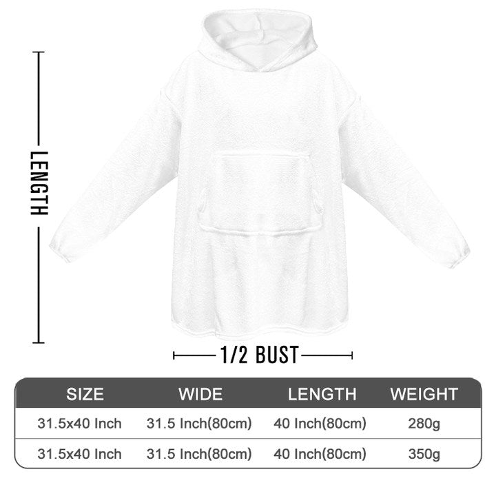 Custom Pet Hooded Wearable Blanket with Sleeves Personalized Photo Weighted Pajamas for Adult - OARSE