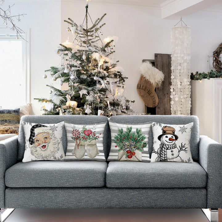 4pcs Christmas Decrative Pillow with Snowman for christmas Day - OARSE