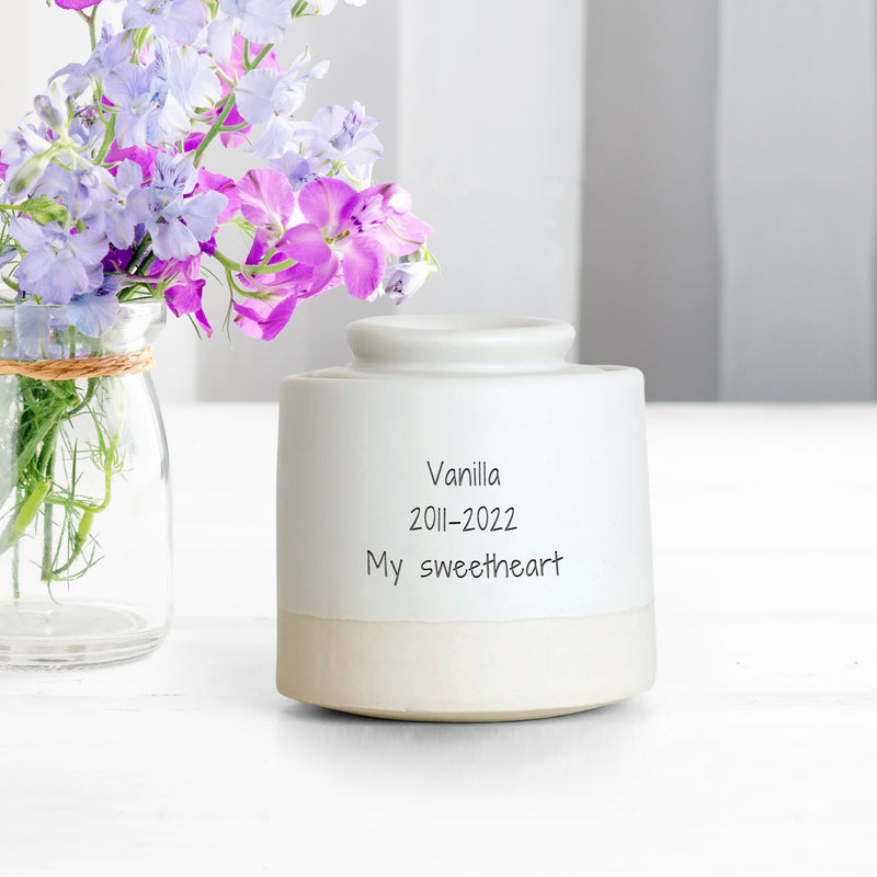 Custom Ceramic Pet Urn with Name Personalized Memorial Cremation Keepsake for Ashes - OARSE
