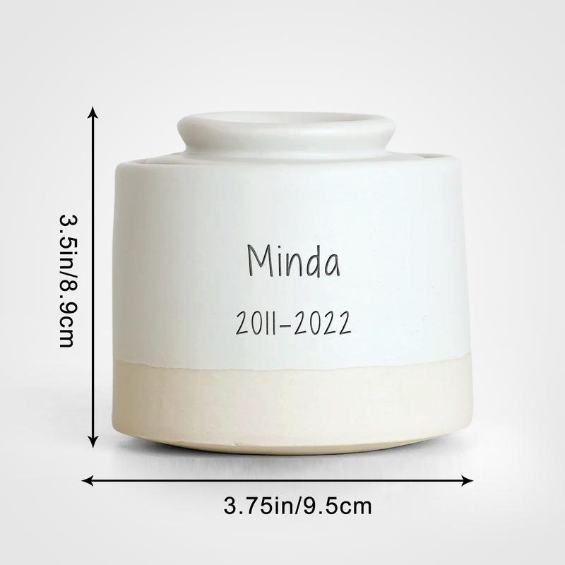 Custom Ceramic Pet Urn with Name Personalized Memorial Cremation Keepsake for Ashes - OARSE