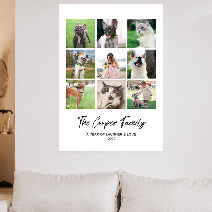 Custom Collage Poster Prints with Text Personalized Picture Poster with Text for Pet Lovers - OARSE