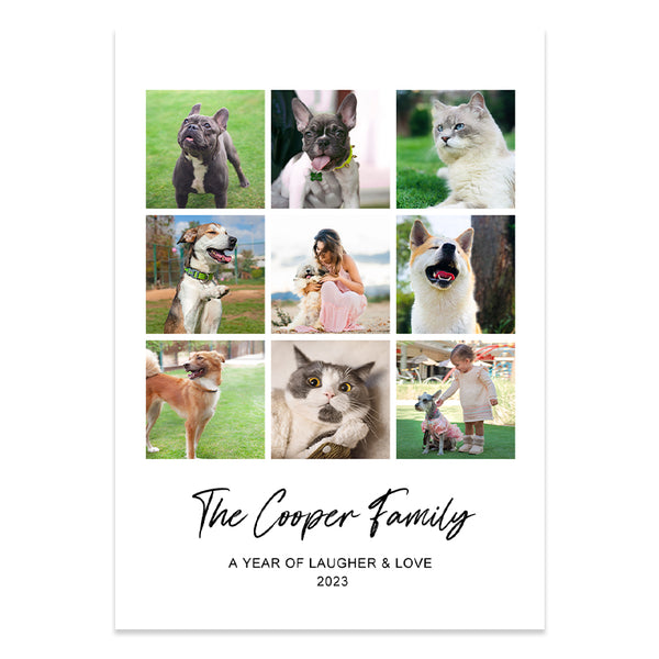 Custom Collage Poster Prints with Text Personalized Picture Poster with Text for Pet Lovers - OARSE