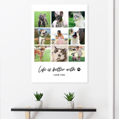 Custom Collage Poster Prints with Text Personalized Picture Poster with Text for Pet Lovers - OARSE