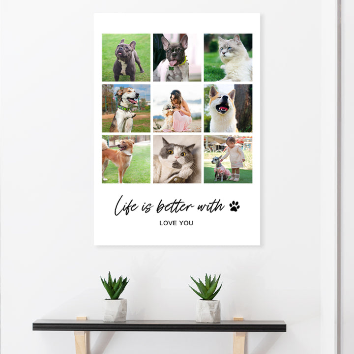 Custom Collage Poster Prints with Text Personalized Picture Poster with Text for Pet Lovers - OARSE