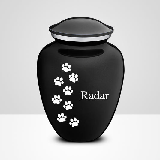 Custom Dog Ashes Urn with Multi Paw Print Personalized Pet Keepsake Memorial Urns - OARSE
