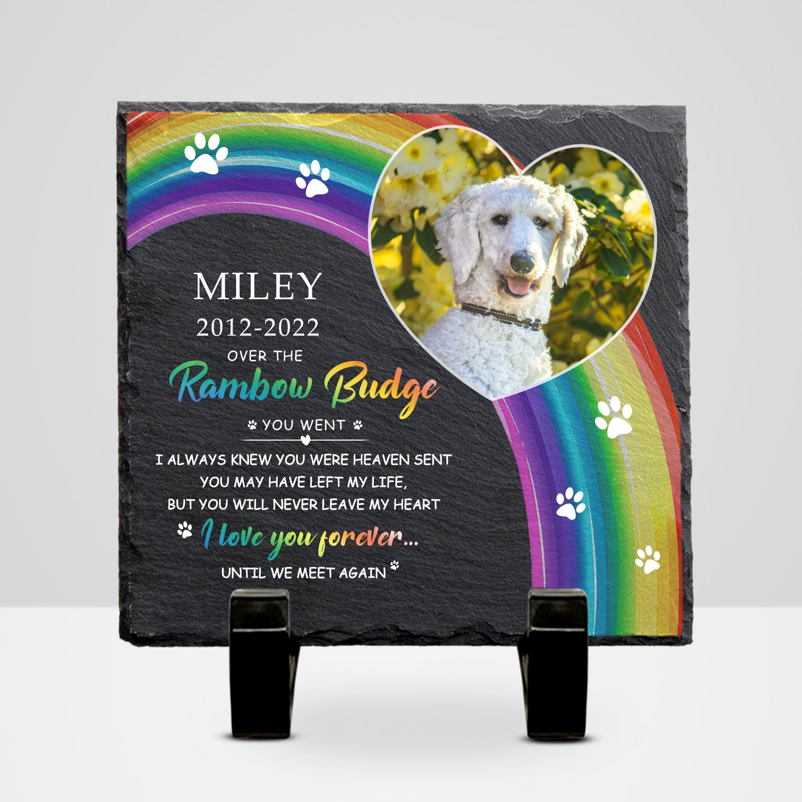 Custom Dog Memorial Plaque with Photo Personalized Pet Bereavement Gifts - OARSE