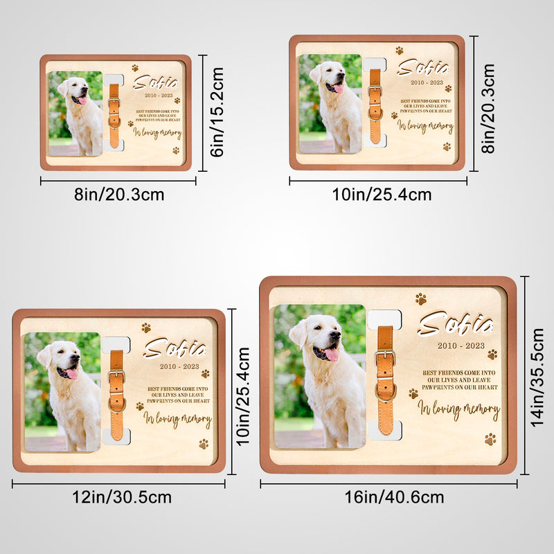 Custom Dog Remembrance Picture Frame with Collar Personalized Cat Memorial Frame For Pet Lovers - OARSE