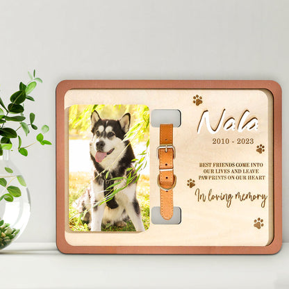 Custom Dog Remembrance Picture Frame with Collar Personalized Cat Memorial Frame For Pet Lovers - OARSE