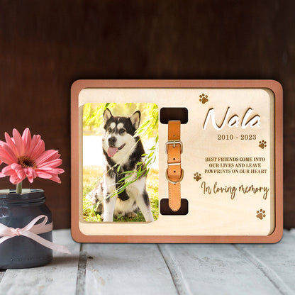 Custom Dog Remembrance Picture Frame with Collar Personalized Cat Memorial Frame For Pet Lovers - OARSE